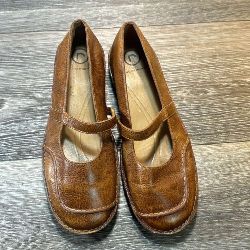 Rockport brown leather flats woman’s size 7.5 (d127) - Picture 6 of 7